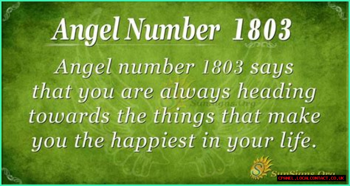 
ANGEL NUMBER 1803
