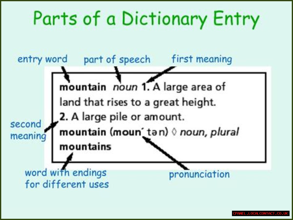 Dictionary entries