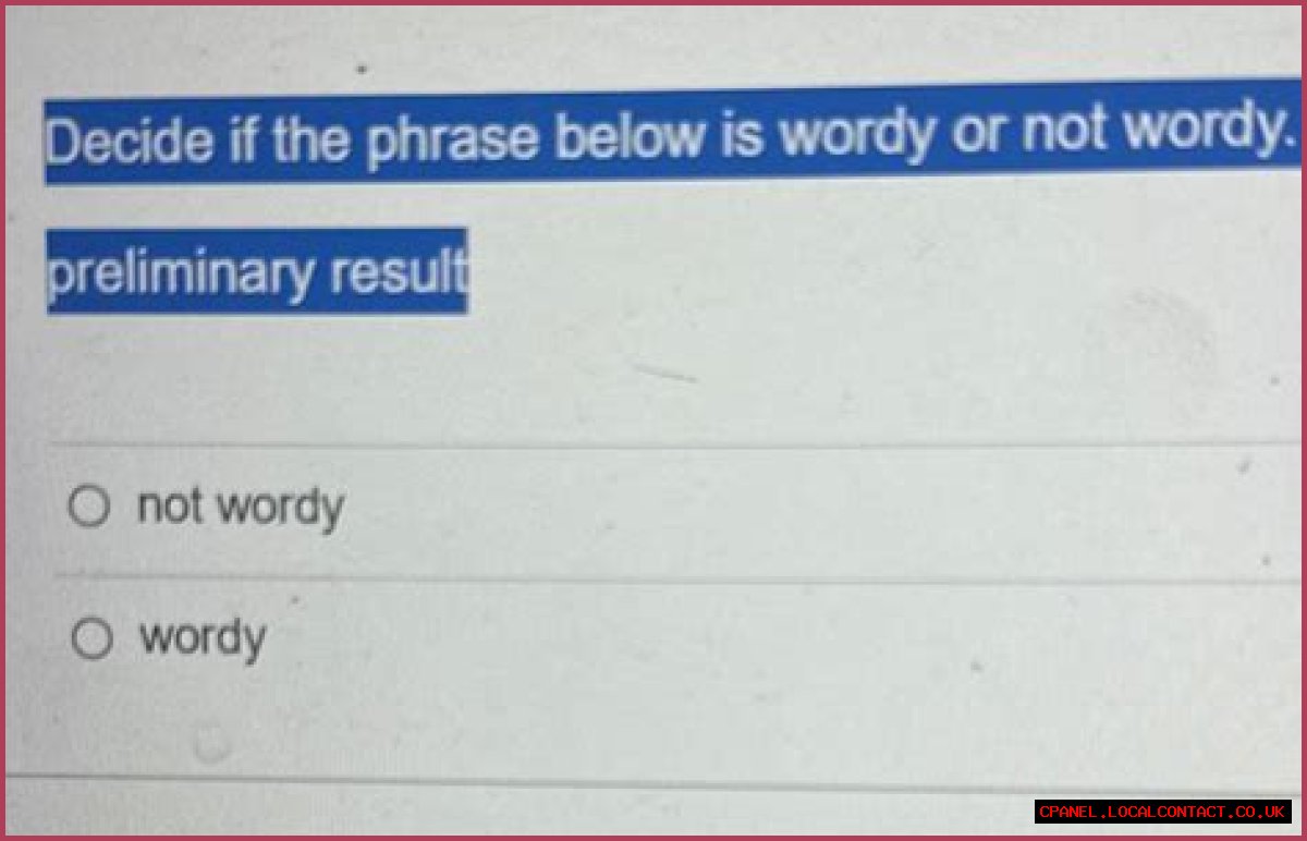 Not wordy