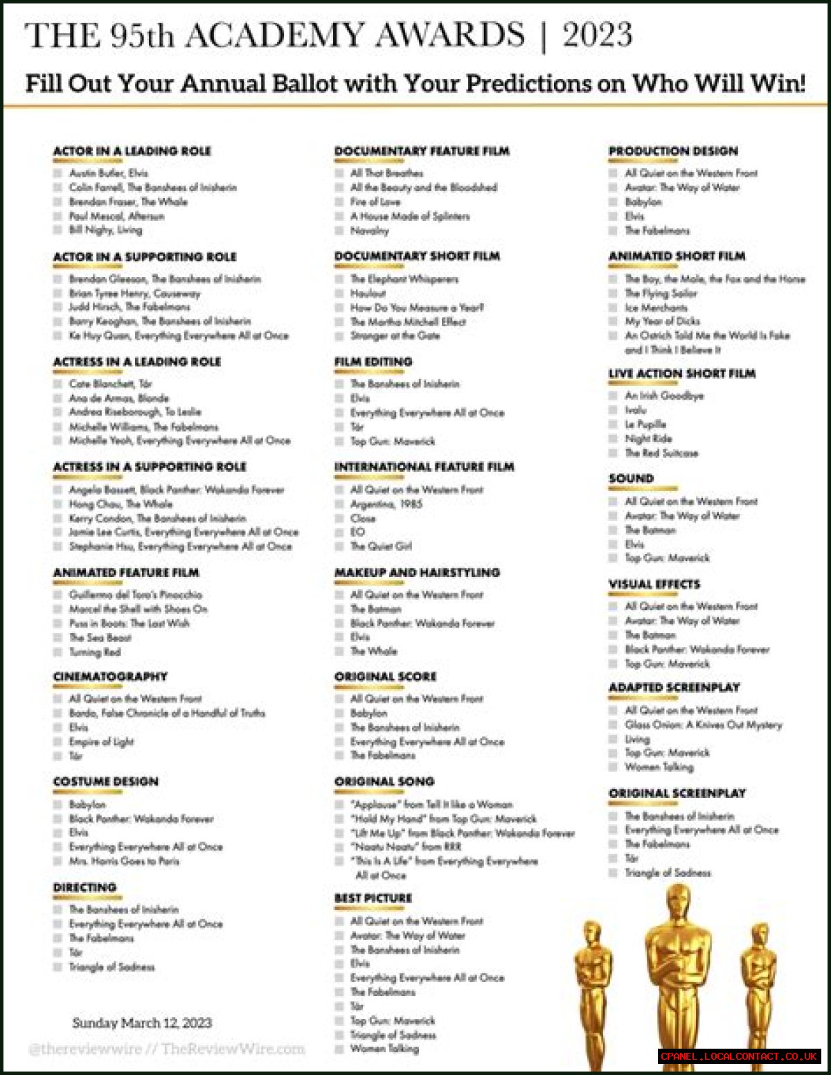 Oscar ballots: Voters think Lydia Tar is real & they hate ‘Banshees’ & ‘Blonde’