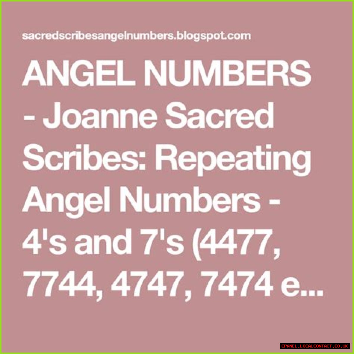 
Repeating Angel Numbers - 7's and 4's   (7744, 7474, 77744 etc)
