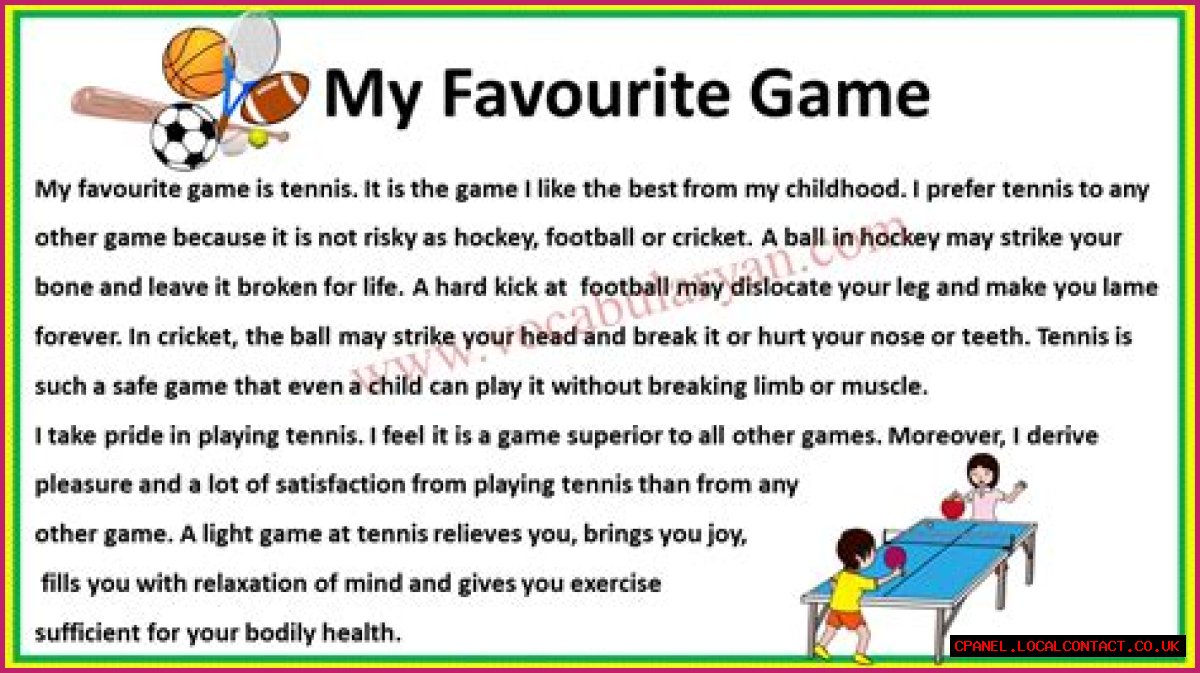 What is your Favourite game essay?