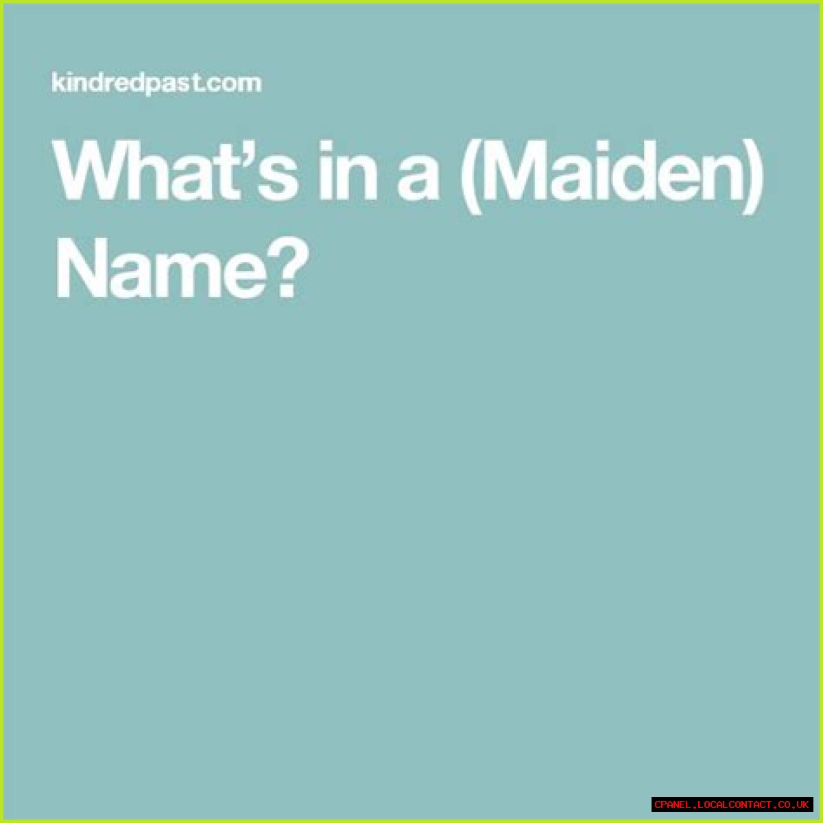 Word before a maiden name